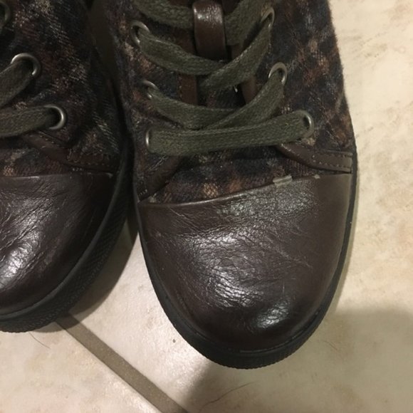 Aldo Derksen Plaid Sneaker Wedge Heels Shoes Boots - Picture 3 of 14